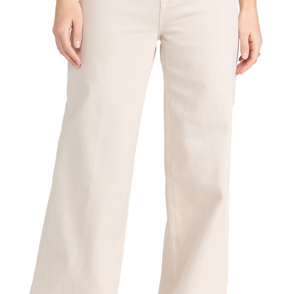 Good American Cream Flare & Wide Leg Jeans